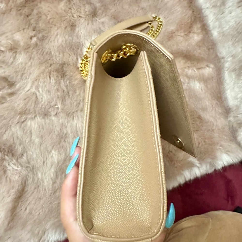 Yves Saint Laurent Envelope Medium Beige Tan Triquilt Shoulder Bag - Picture 11 of 16